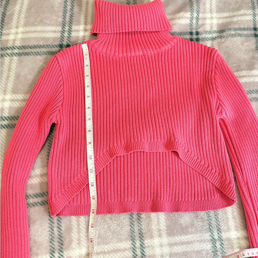 Fuchsia Ribbed Turtleneck Sweater - Picture 5 of 7
